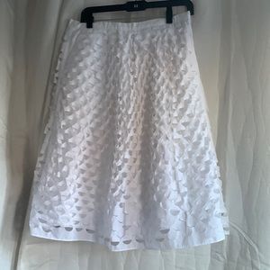 J Crew White Cotton Cutout Midi Skirt 10